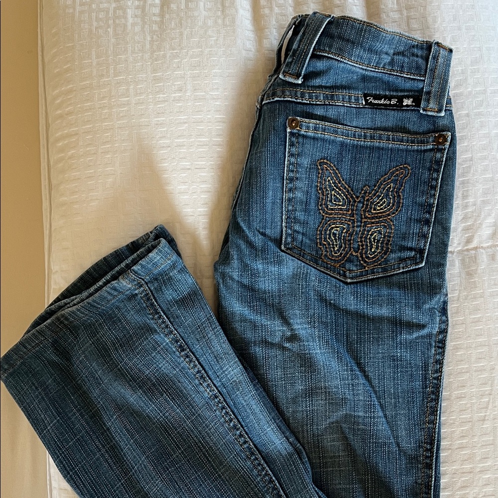 Frankie B. Denim Jeans with Butterfly Detail - Picture 9 of 11